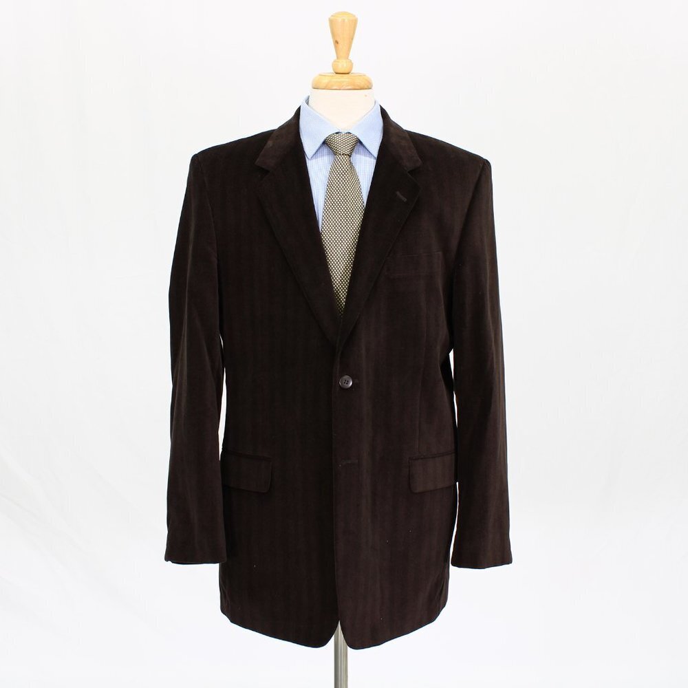 Adolfo 44L Brown HB 2-Button Sport Coat Blazer Jacket O208